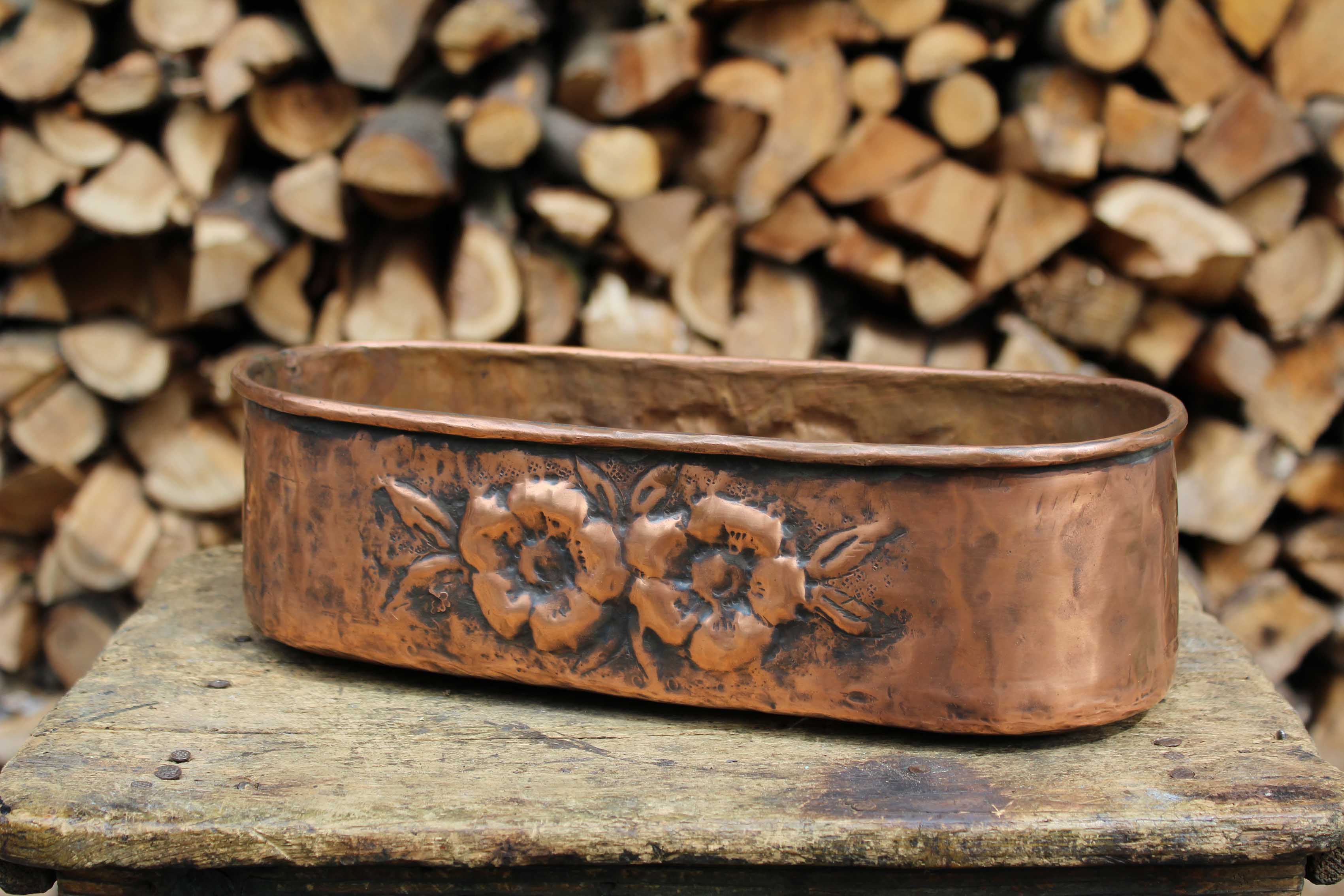 Handmade Oval Copper Planter: Indoor and Outdoor Plant Pot Holder for Flowers and Plants, photo 2