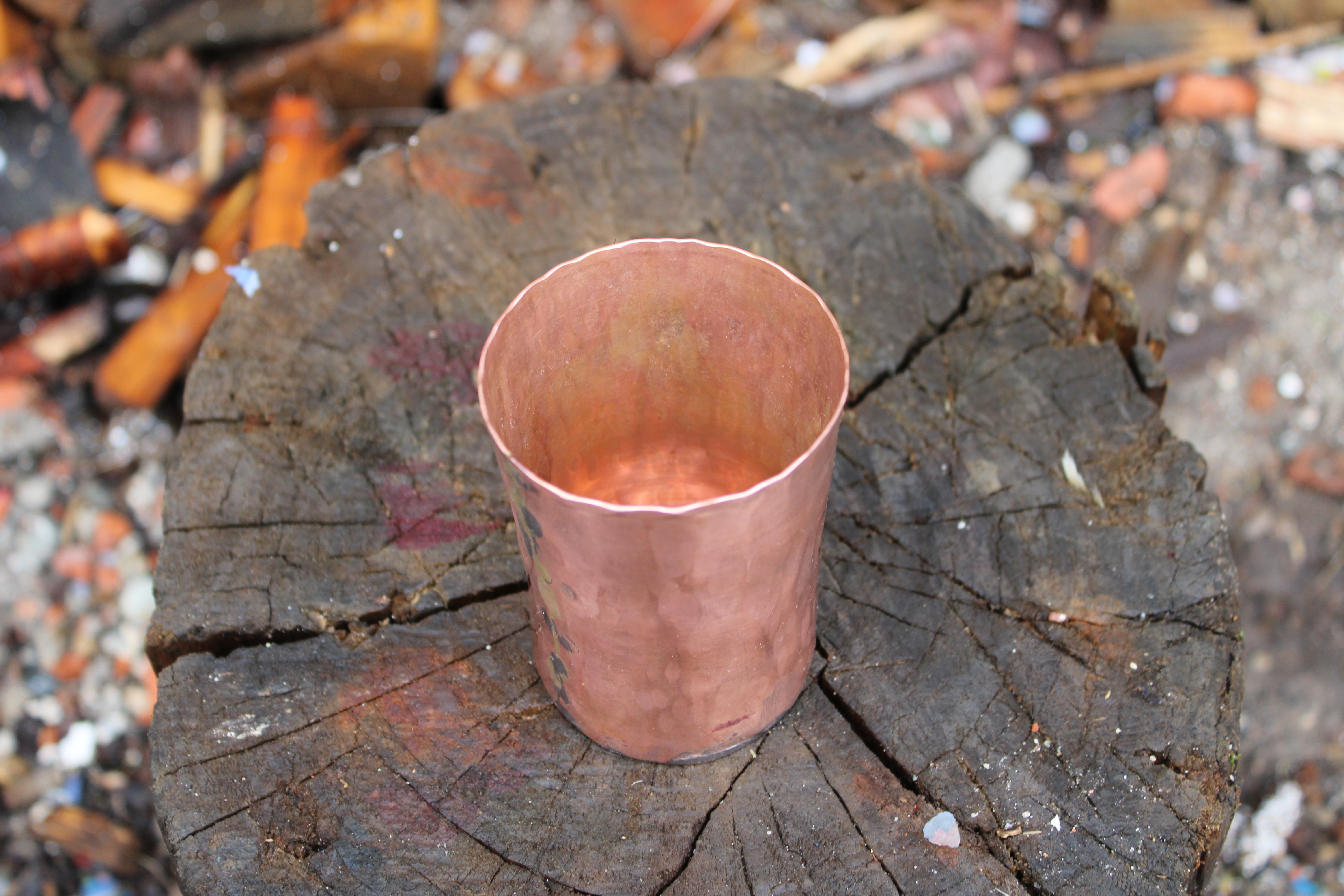 Pure Copper Hand‑Hammered Cup — Italian Artisan, Solid, Custom Engraving, photo 2