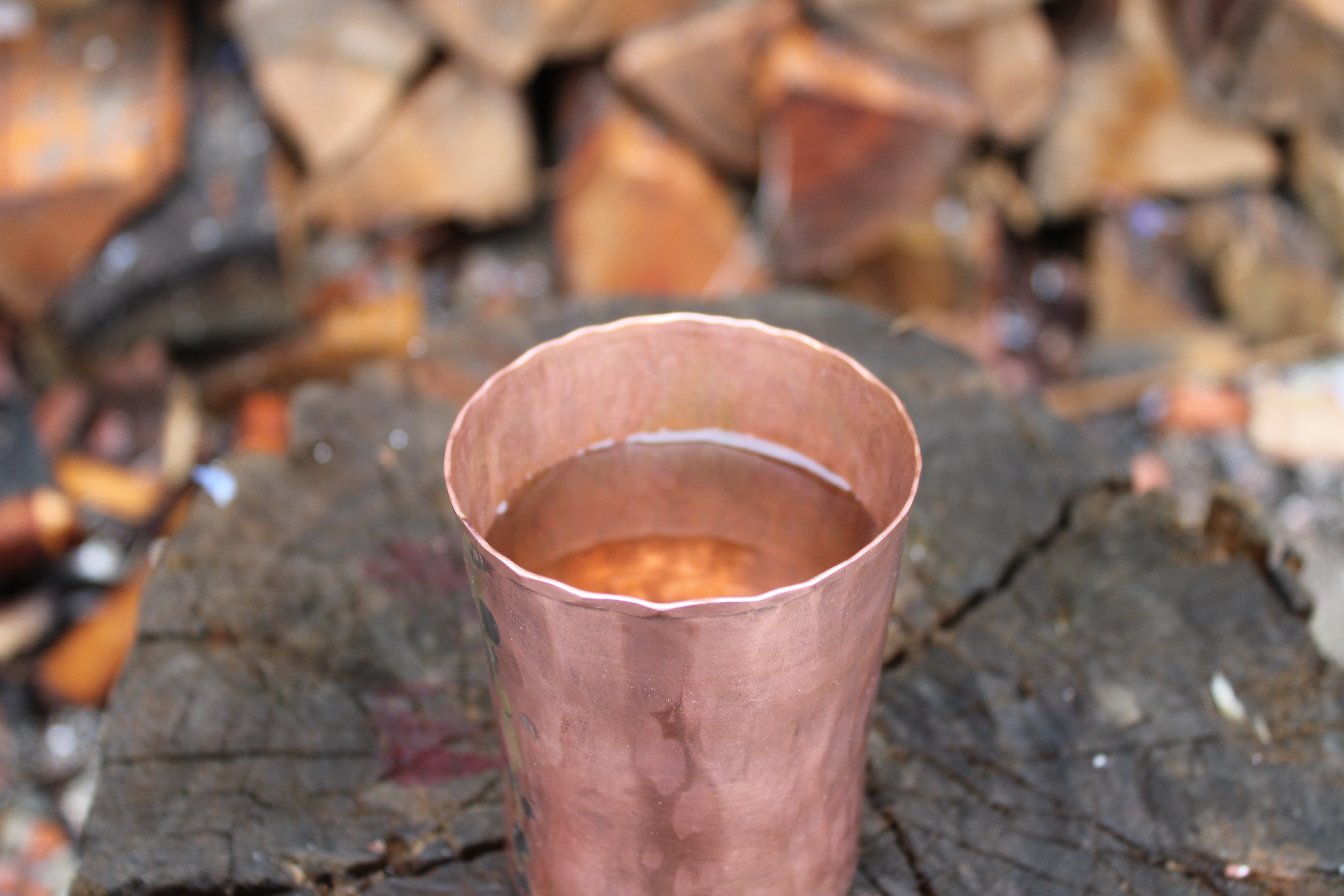 Pure Copper Hand‑Hammered Cup — Italian Artisan, Solid, Custom Engraving, photo 3