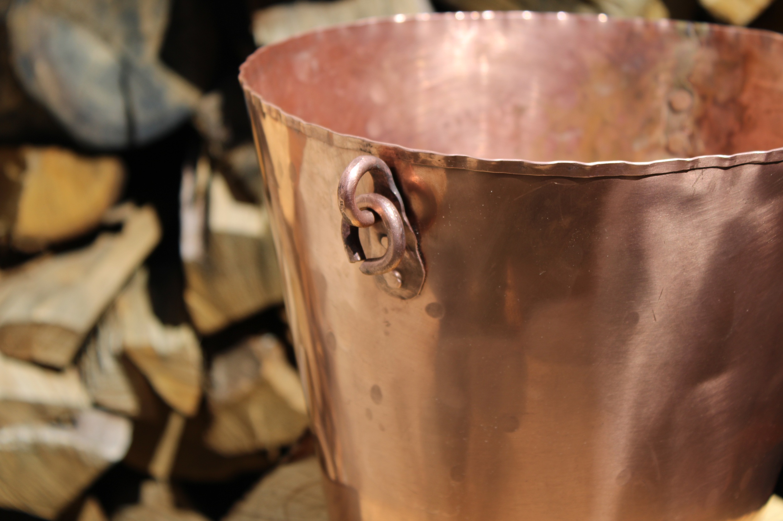 Handmade Copper Bottle Holder – Customizable Wine Ice Bucket – Artisan Barware & Rustic Home Decor, photo 3