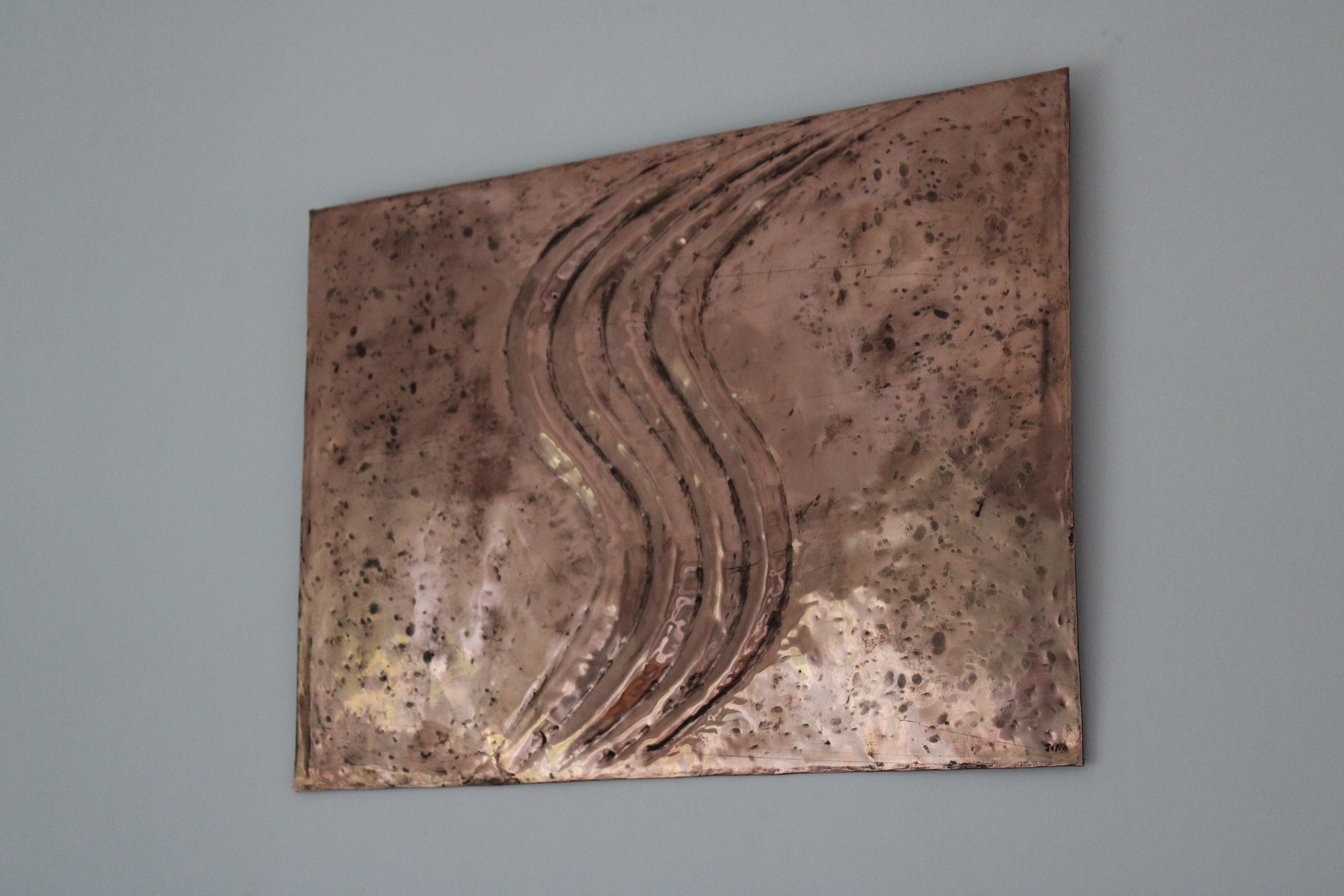 Italian Handmade Copper Wall Art Modern Copper Relief Panel Handcrafted Copper Artwork Textured Metal Wall Decor, photo 5