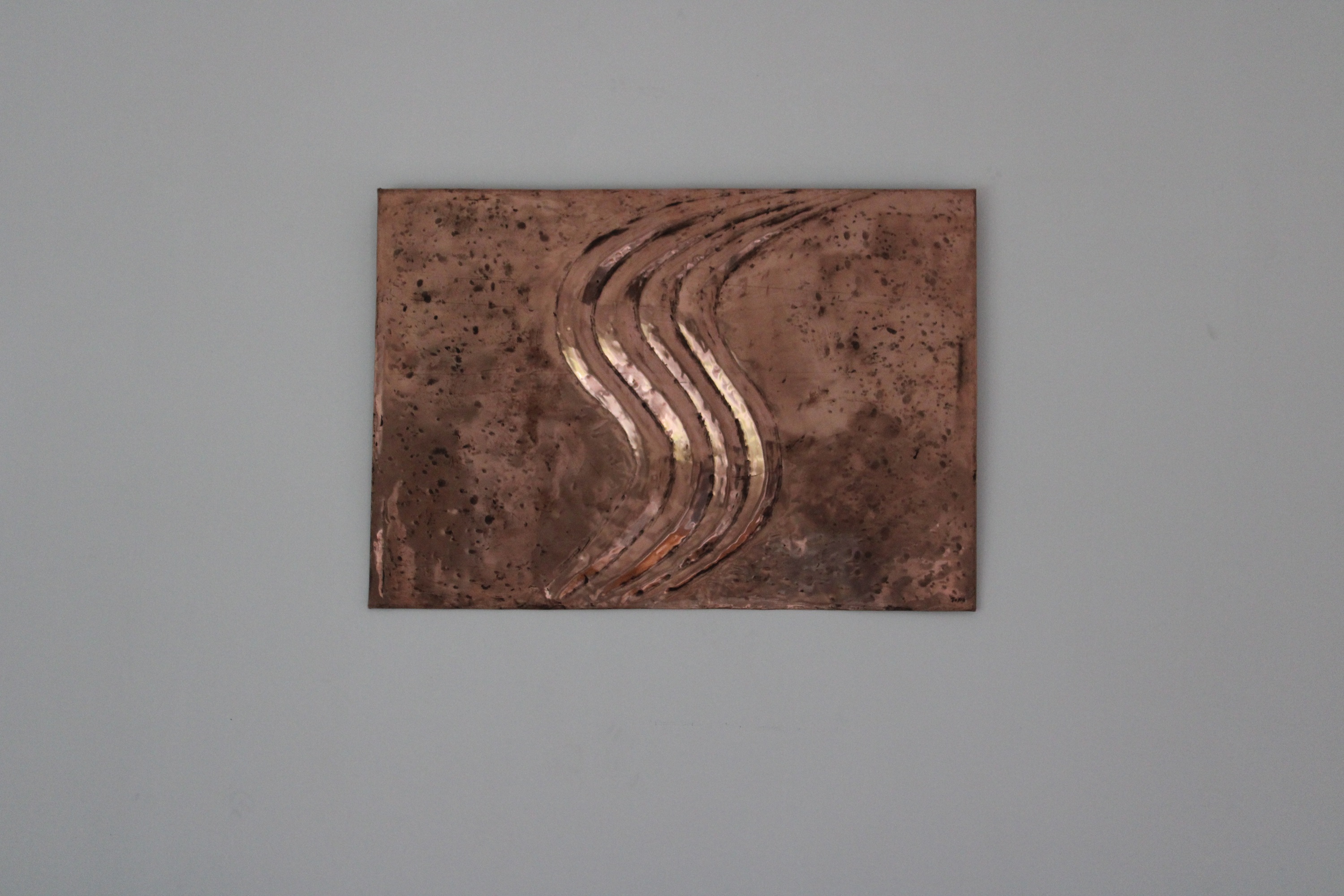 Italian Handmade Copper Wall Art Modern Copper Relief Panel Handcrafted Copper Artwork Textured Metal Wall Decor