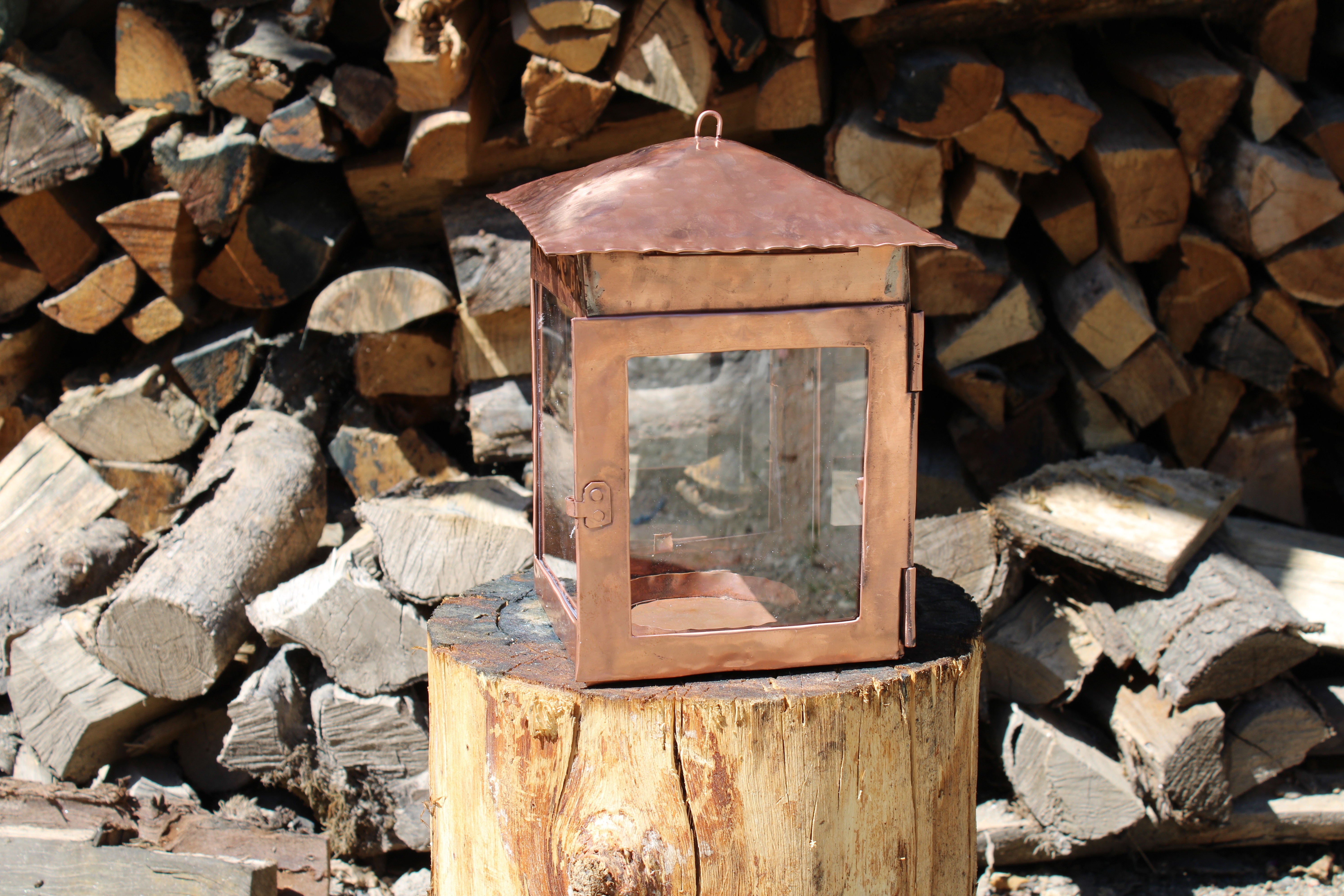 Handmade Copper Lantern Wall Lamp – Romantic Ambient Light for Indoor or Outdoor Lighting, photo 4