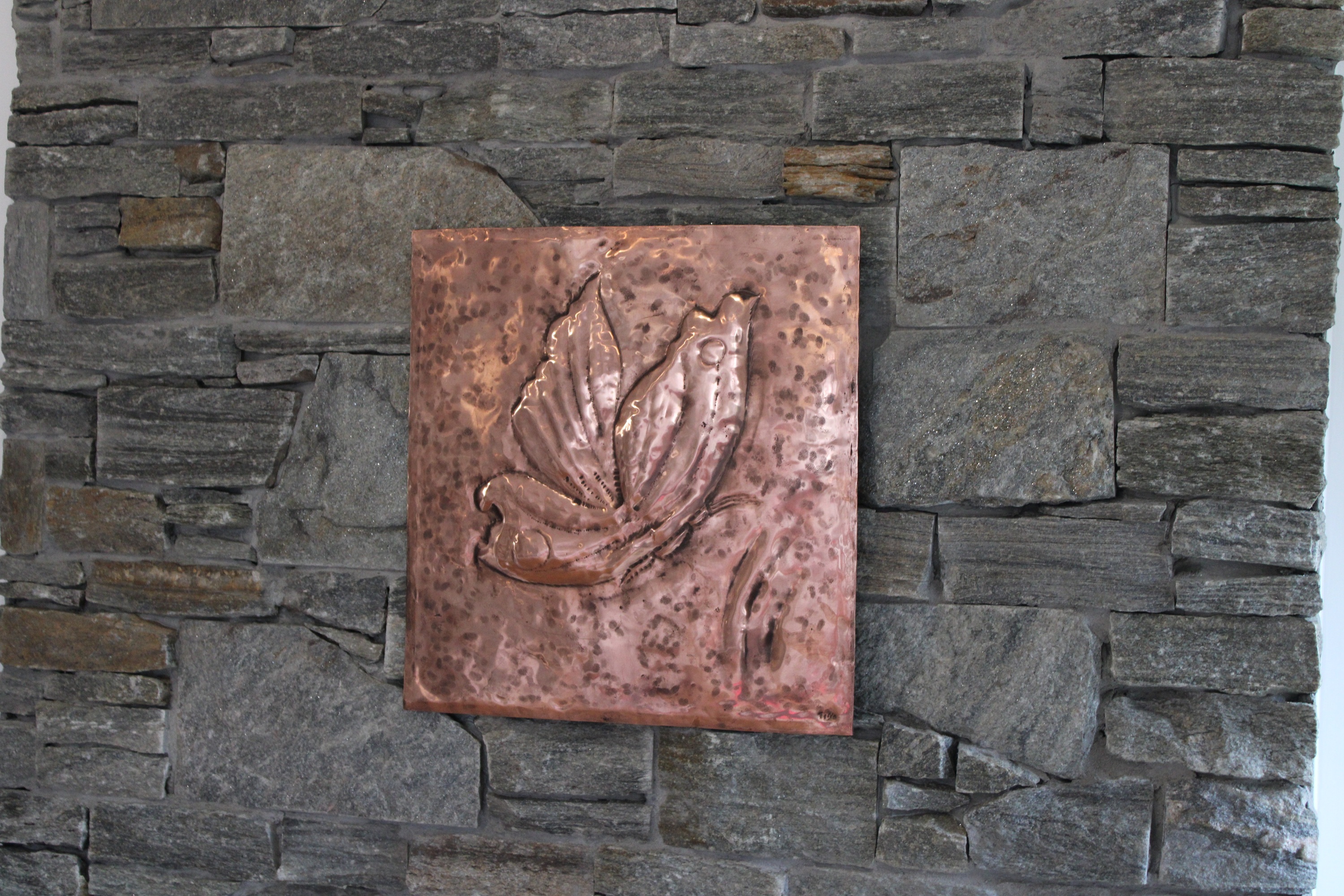 Handmade Copper Butterfly Wall Art Embossed Copper Panel Nature Decor Italian Metal Artwork, photo 2