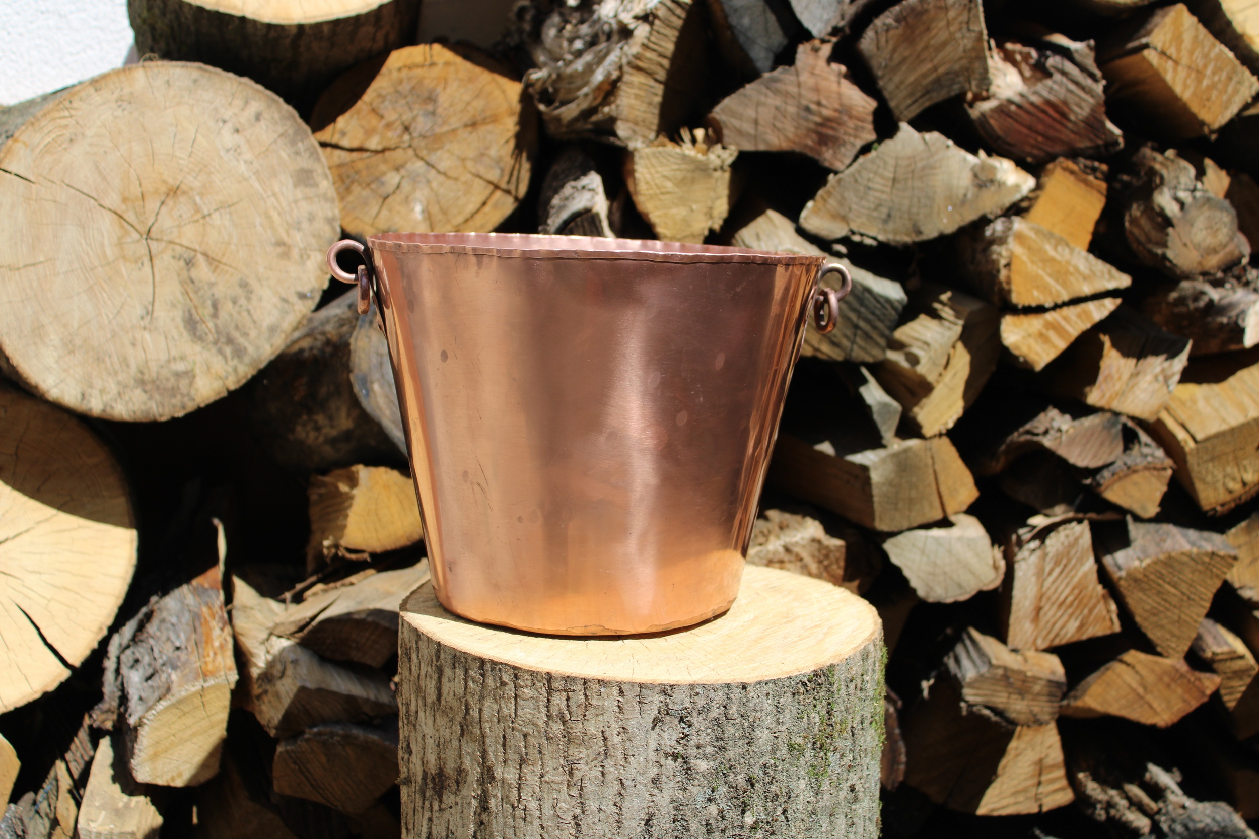Handmade Copper Bottle Holder – Customizable Wine Ice Bucket – Artisan Barware & Rustic Home Decor, photo 2