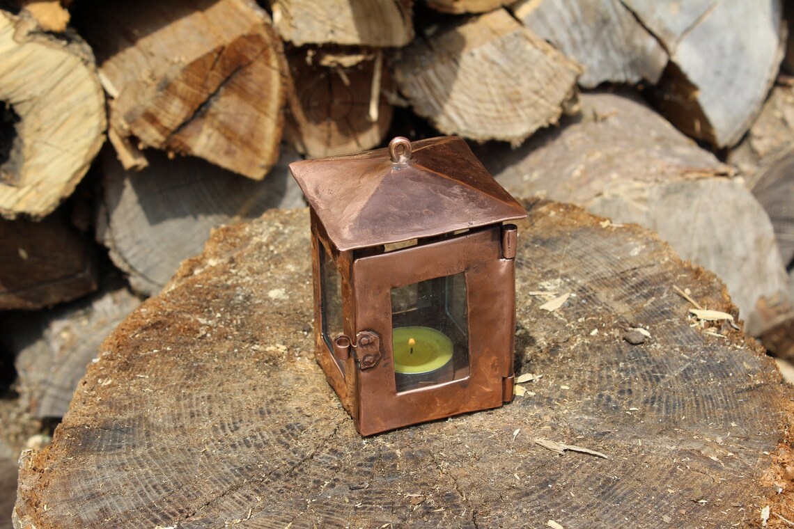 Handmade Copper Lantern Wall Lamp – Romantic Ambient Light for Indoor or Outdoor Lighting, photo 3