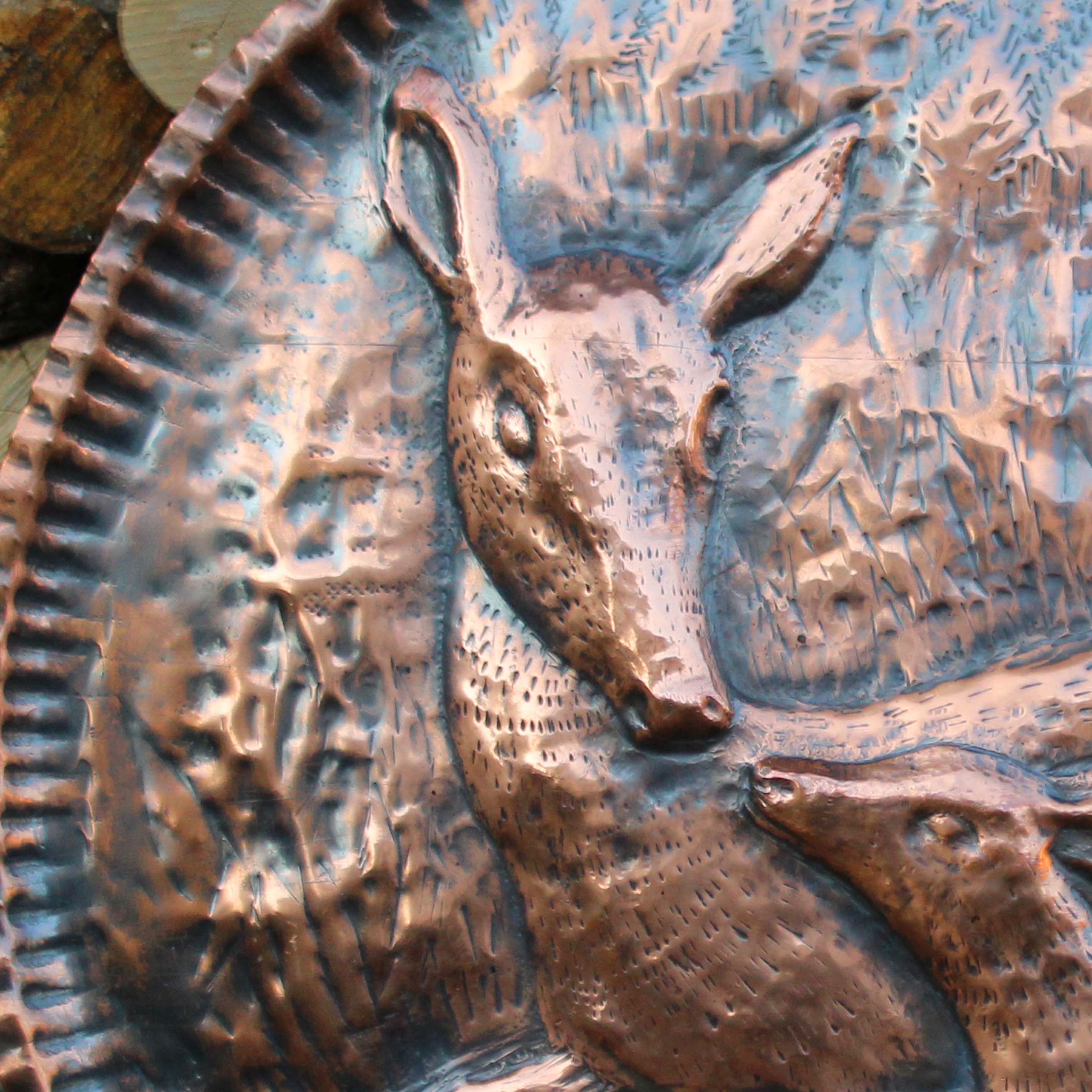 Enchanting Copper Wall Art - Doe and Fawn in Italian Craftsmanship, photo 3