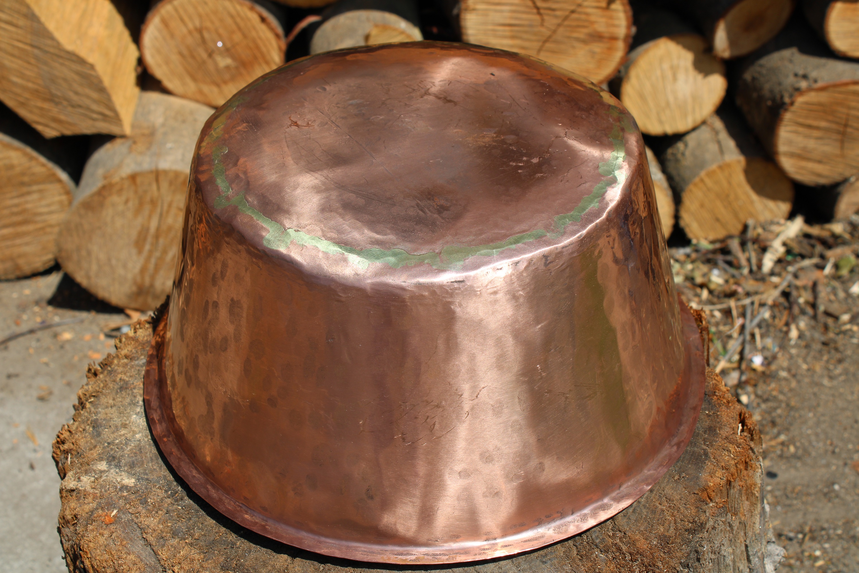 Handmade Pure Copper Round Sink – Customizable Bathroom or Kitchen Basin, Hammered Italian Craft, photo 5