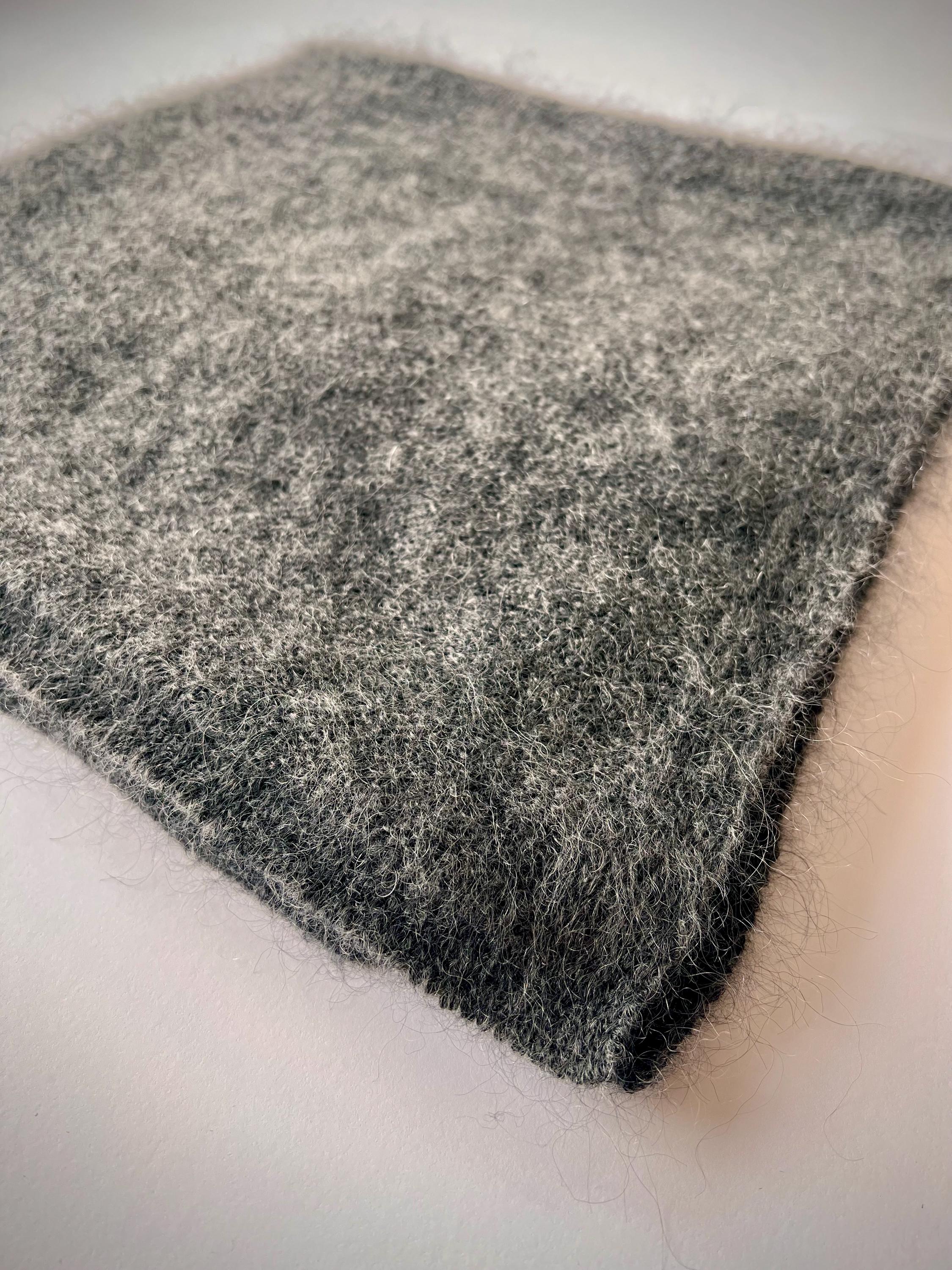 Mohair Scarf Square/Triangle Hand Knit Kerchief – Soft Gray Headscarf / Hooded Scarf, photo 3