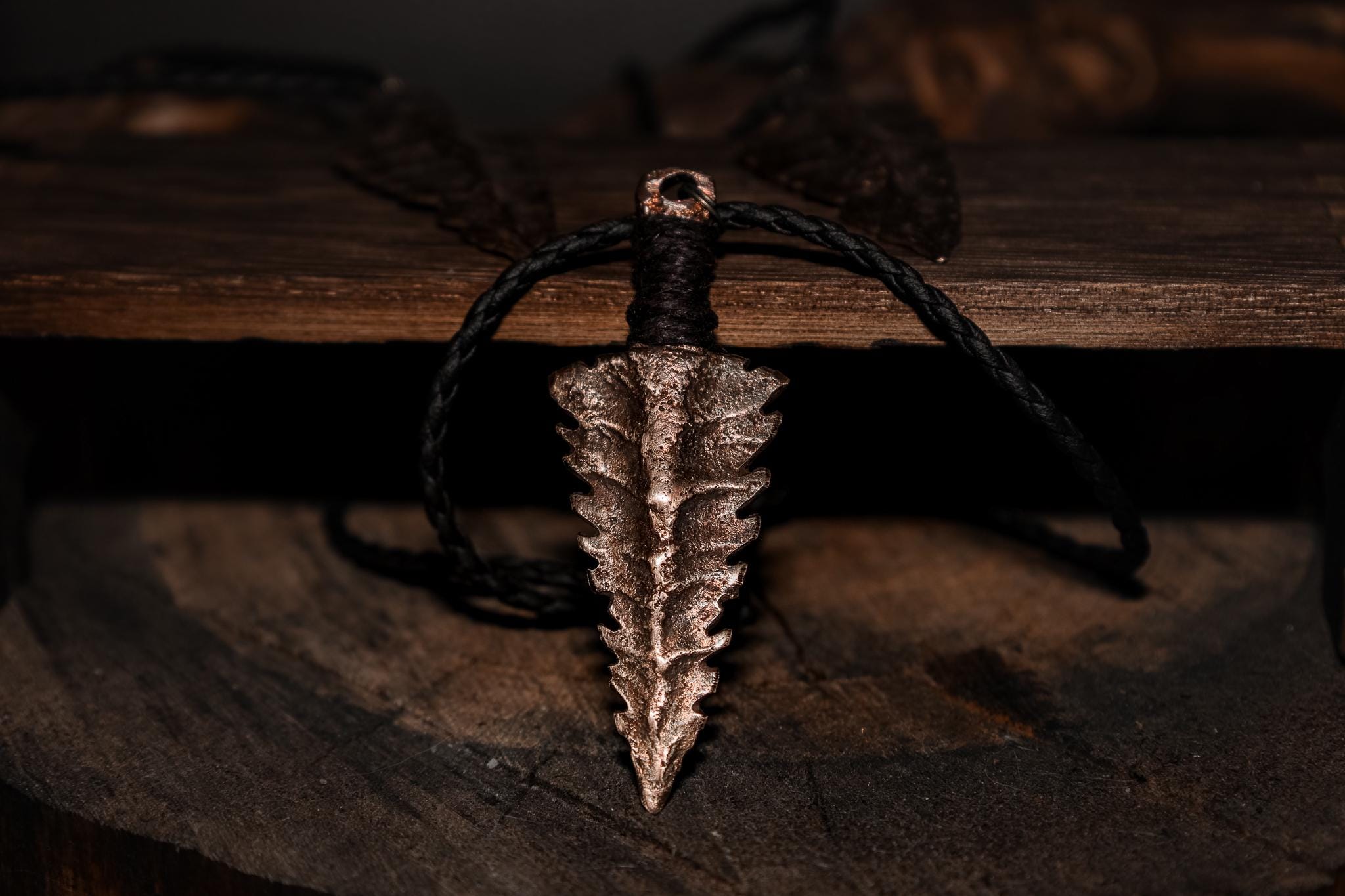Bronze Arrowhead Talisman “Ashes”– Hand Cast Spearhead Pendant, Primal Primitive Talisman, Dark Fantasy Amulet