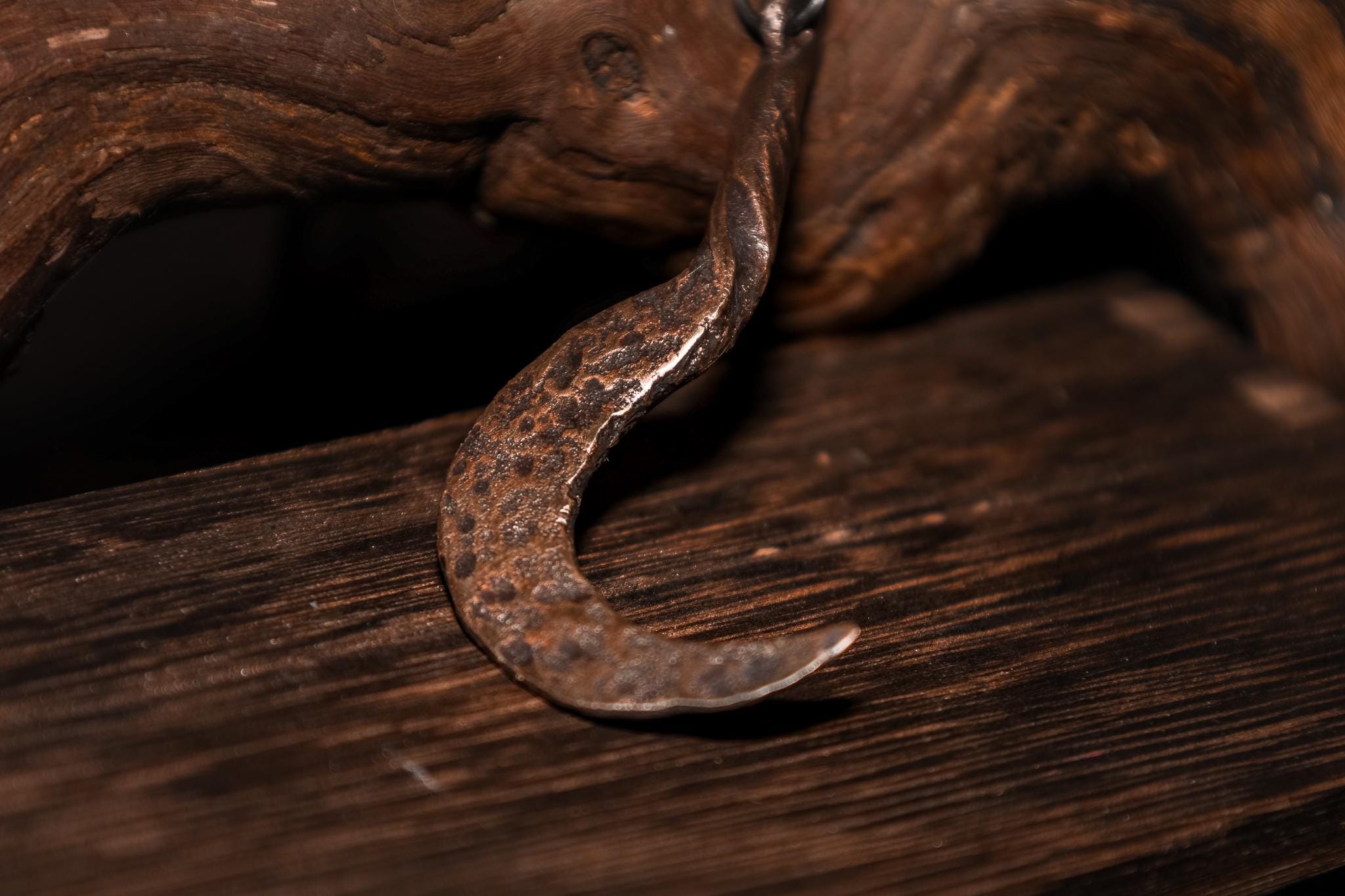 Sickle Pendant, Handmade Bronze Talisman, Dark Fantasy Artifact, photo 4