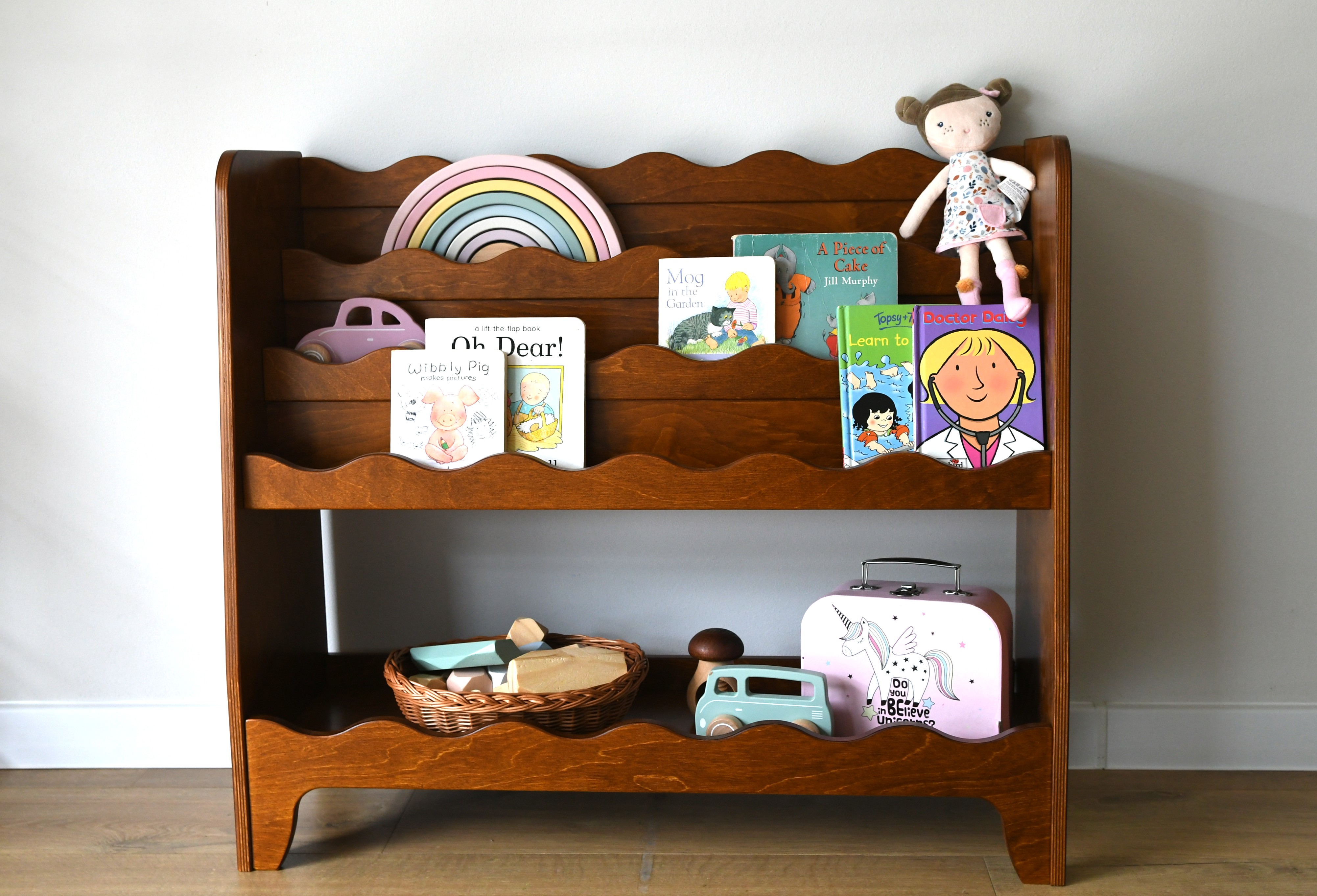 Montessori Wooden Kids Bookshelf – Front Facing Children’s Bookcase – Natural Birch Plywood Furniture – Kids Room Storage, photo 6
