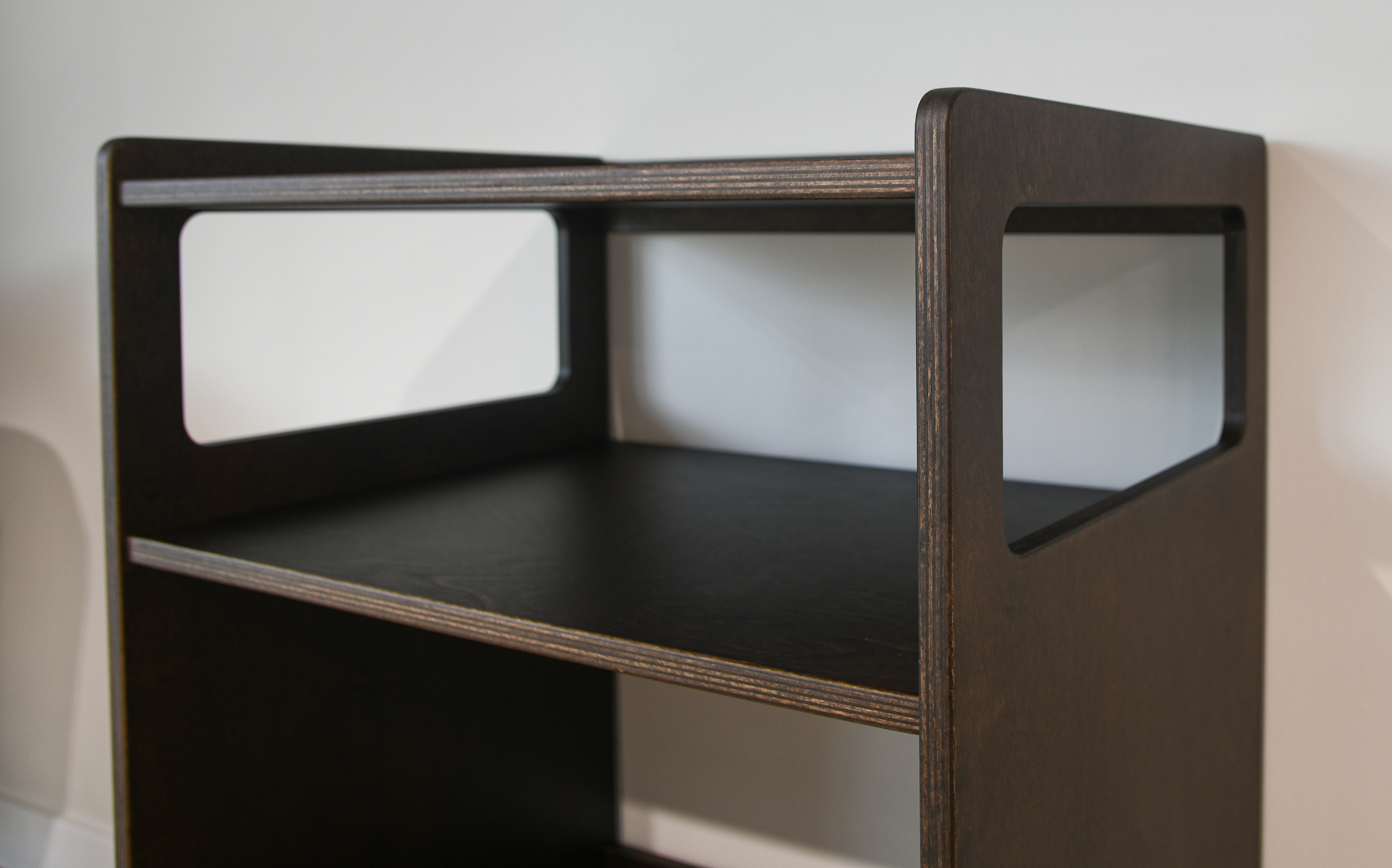 Mid-Century Modern Vinyl Record Storage Cabinet | Dark Brown Turntable Stand | Record Player Table | LP Storage Console, photo 5