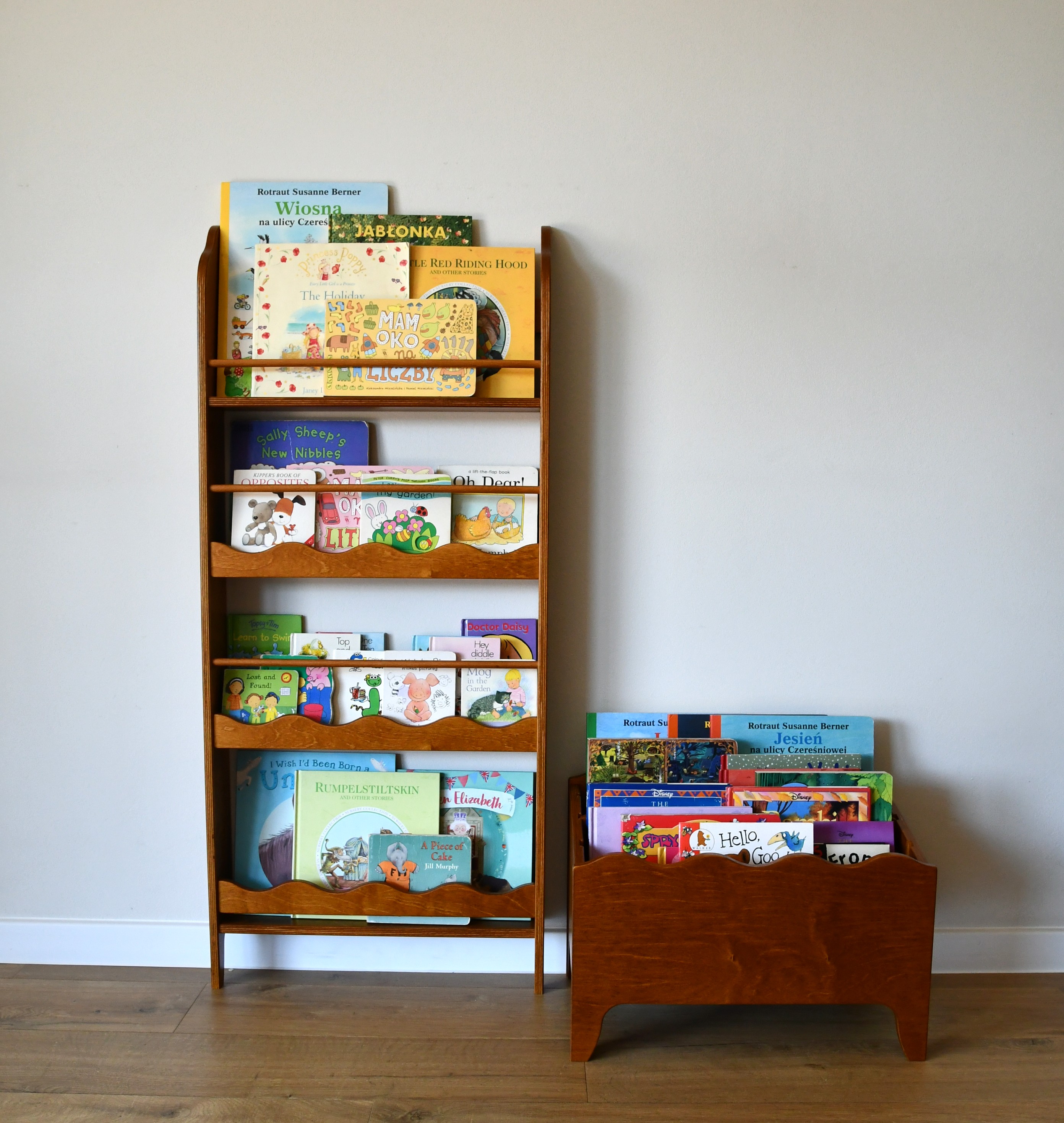 Montessori Bookshelf for Kids Room, Wooden Front Facing Book Display, Wall Shelf, Nursery Bookcase Toddler Gift, Wavy Design Shelves, photo 3