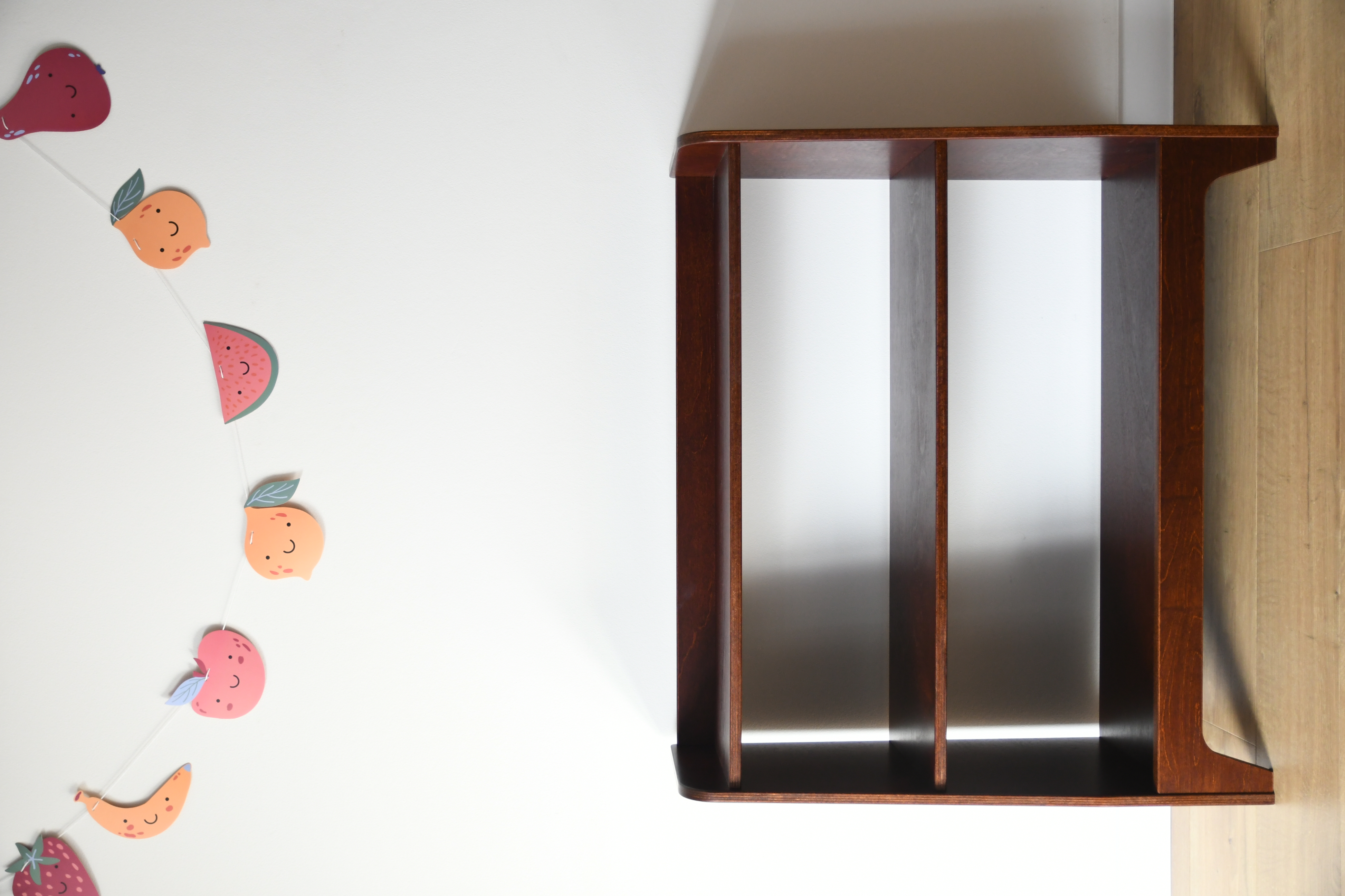 Handmade Wooden Bookshelf | Dark Brown Plywood Cabinet | Retro / Boho Wooden Shelf |  Living Room Decor, photo 5