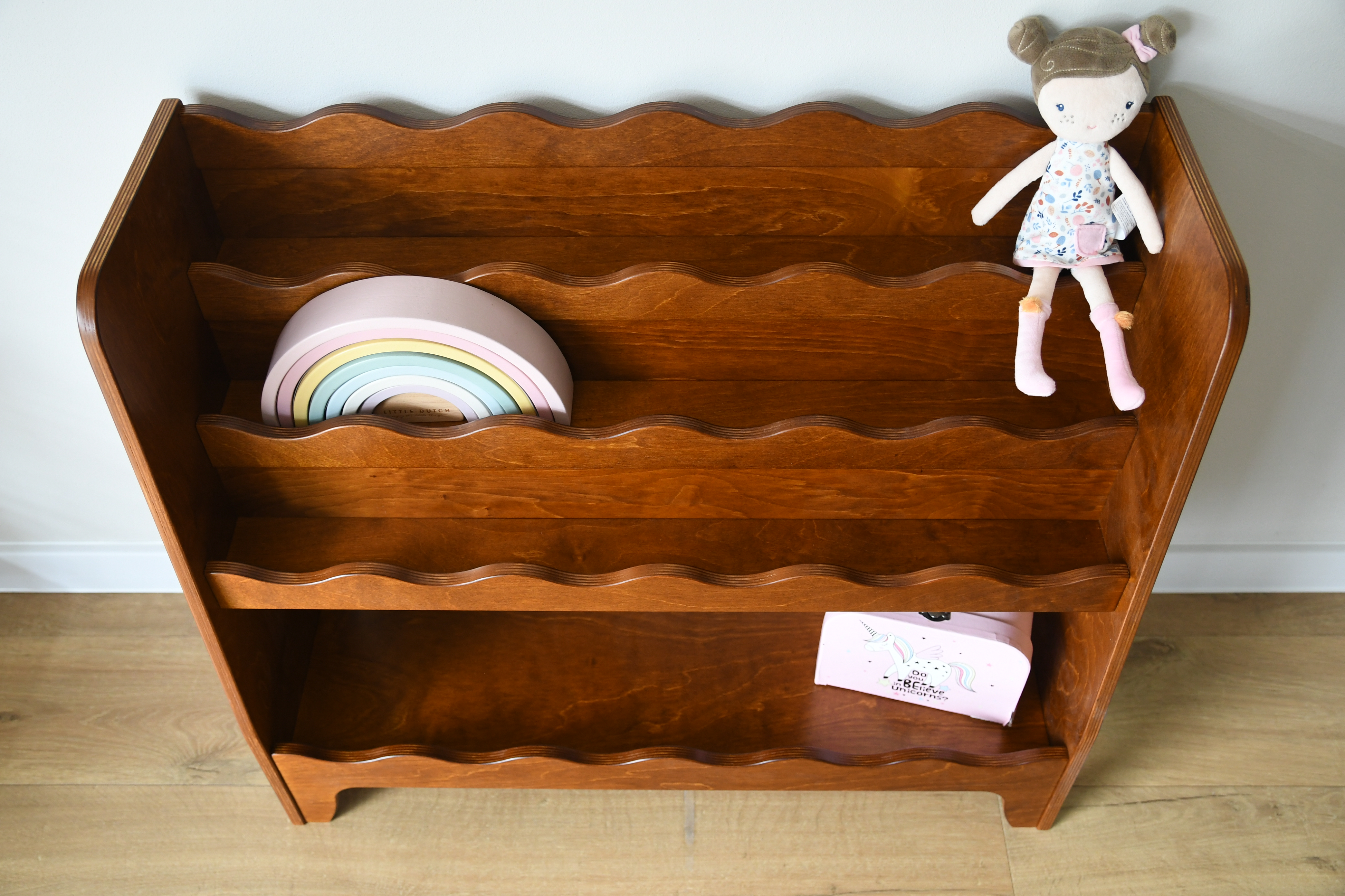 Montessori Wooden Kids Bookshelf – Front Facing Children’s Bookcase – Natural Birch Plywood Furniture – Kids Room Storage, photo 5