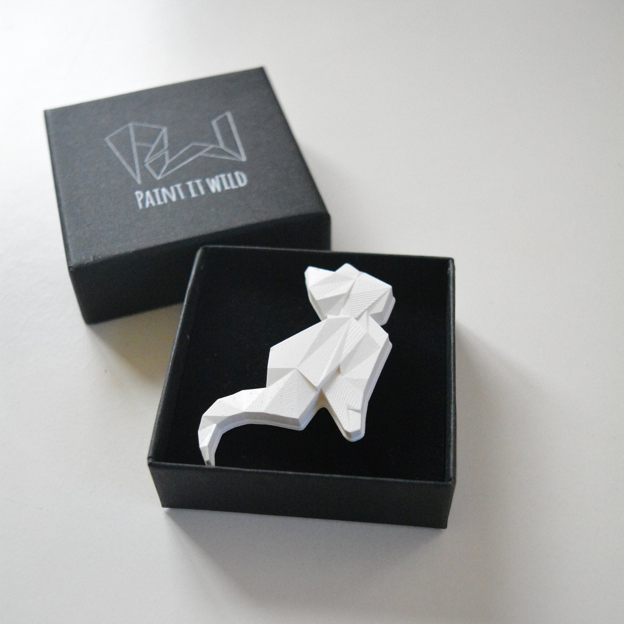 Origami Cat Brooch: Geometric Wedding Lapel Pin, Modern Gift for Cat Lover, photo 2