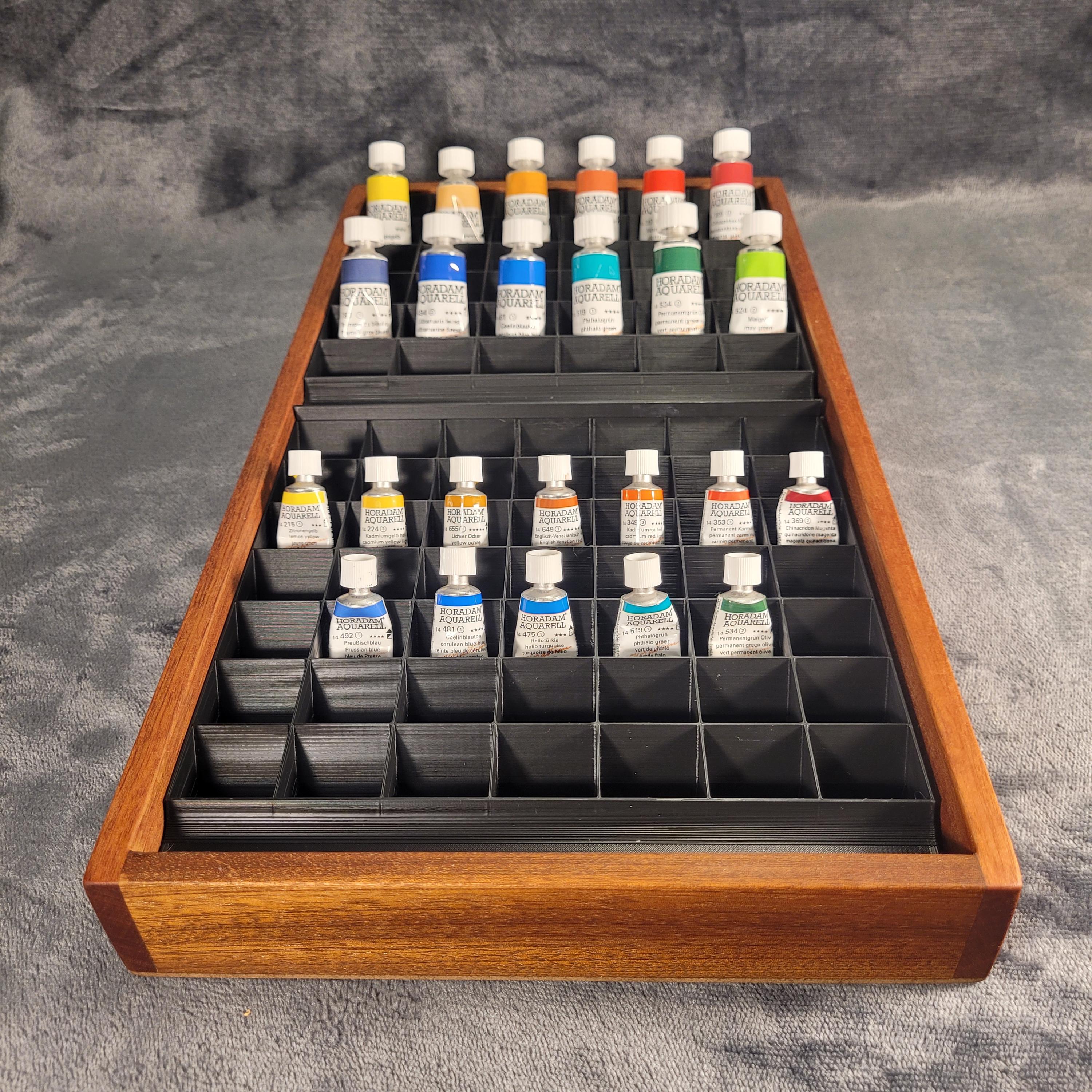 Teak Paint Tube Organizer – Studio Storage for Watercolor, Oil, Acrylic and Gouache, photo 3