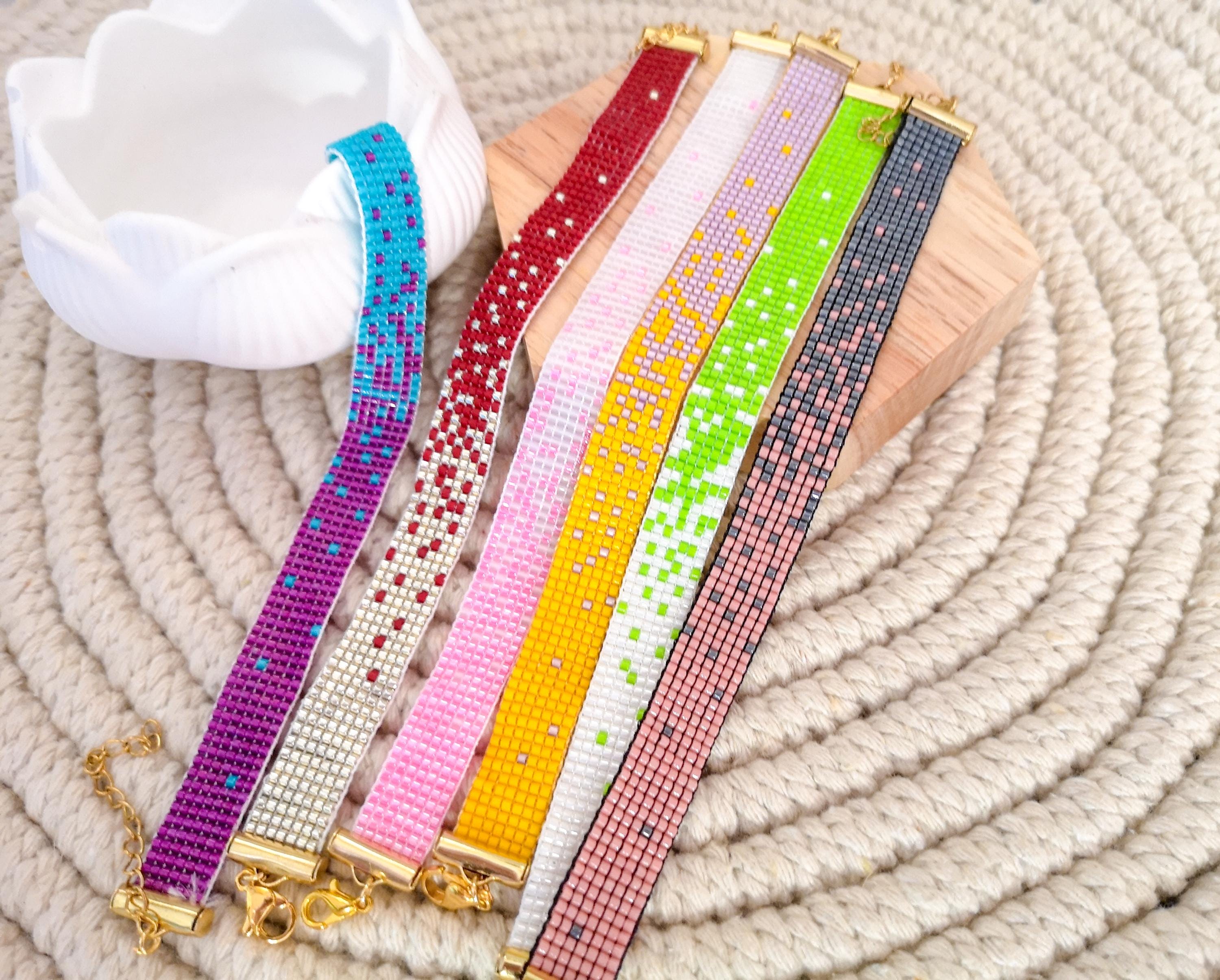 Gradient beaded bracelet, ethnic jewelry